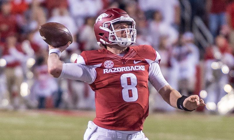 Hogs: QB Allen shines, JUCO receivers flash skills in first pad practice