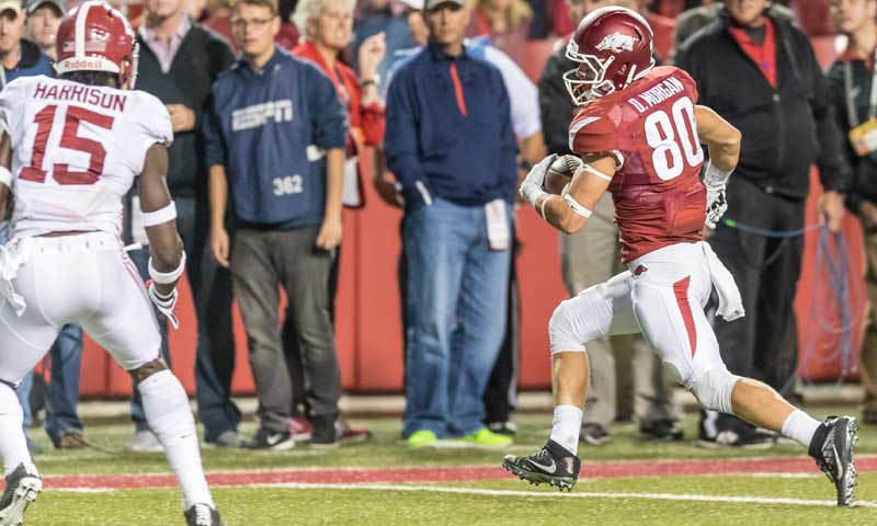 Hogs: No redshirt, no regrets for senior Drew Morgan